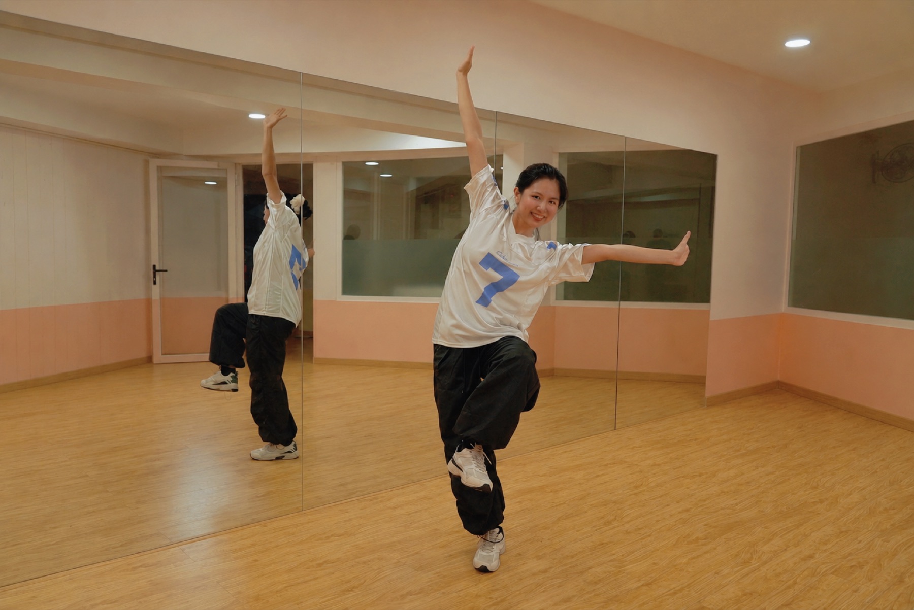 Hip hop pose in the studio